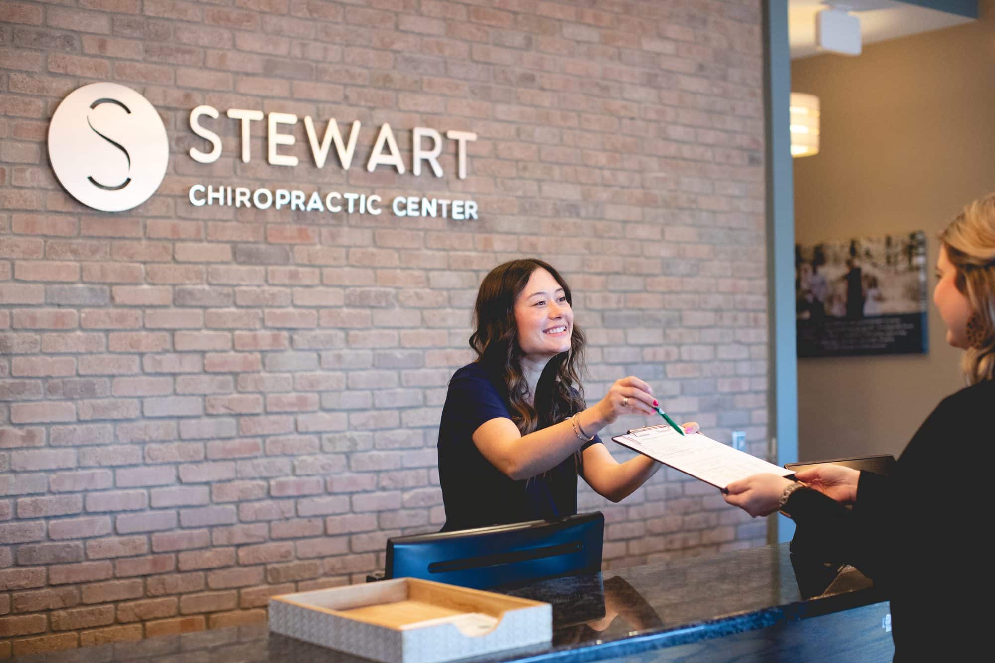 Stewart Chiropractic Center front desk welcome Hendersonville TN